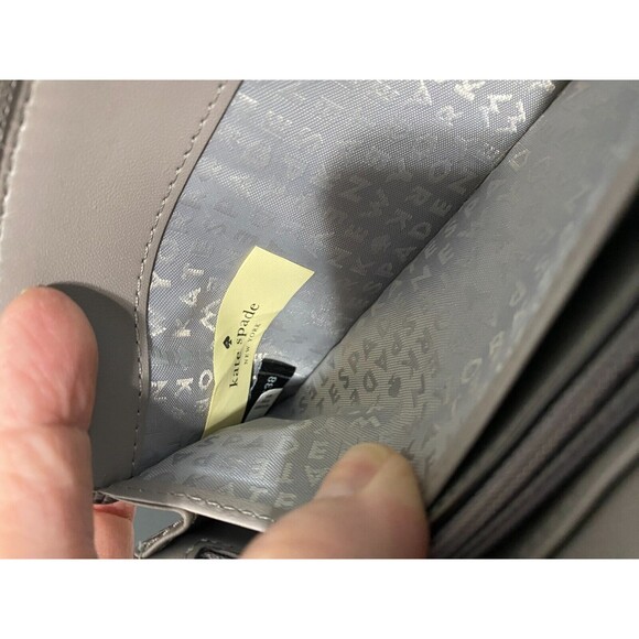 Kate Spade Jackson Crossbody Bag Slate Gray Pebbled Leather Wallet Clutch - Picture 8 of 12